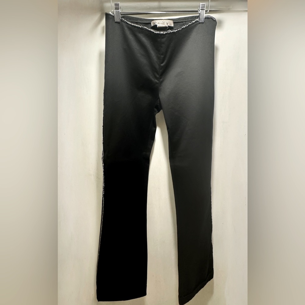 Lanvin Paris Bootleg Cuff Trousers with Sequin Detailing